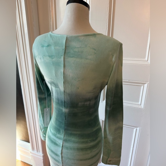 NWT Young Fabulous and Broke Leo Midi Dress Everglade Paintbrush Wash Green Pink - Picture 6 of 16